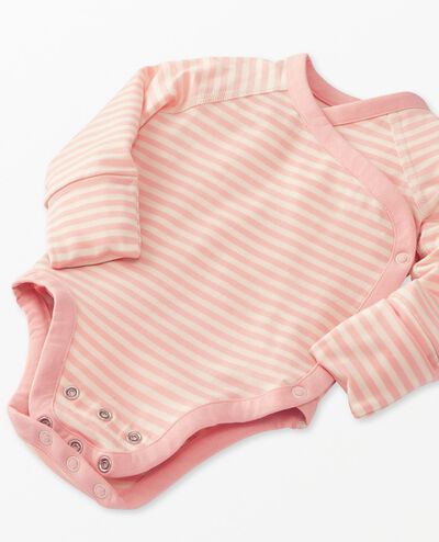 Baby Layette Bodysuit in HannaSoft™ in Ecru/Blush Pink - main