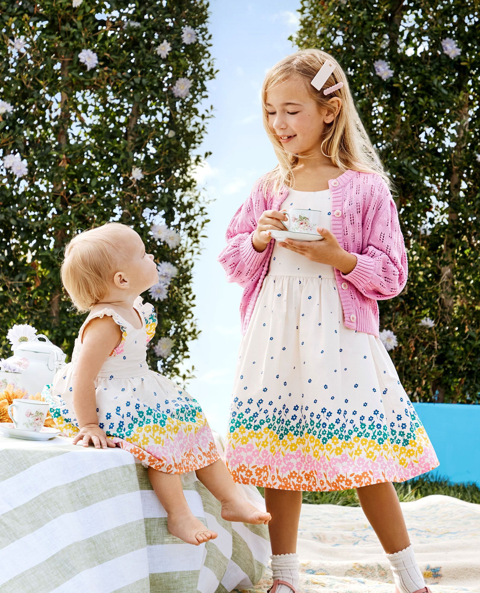 Pointelle Cardigan Sweater in Echinacea - main