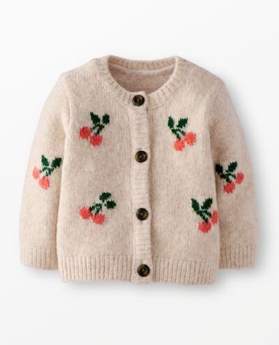 Baby Cardigan Sweater in Cherries - main