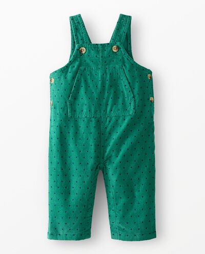 Baby Corduroy Overalls in Tiny Dots on Fir Tree - main