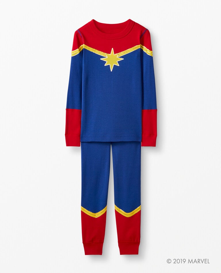 Marvel S Captain Marvel Long John Pajamas In Organic Cotton