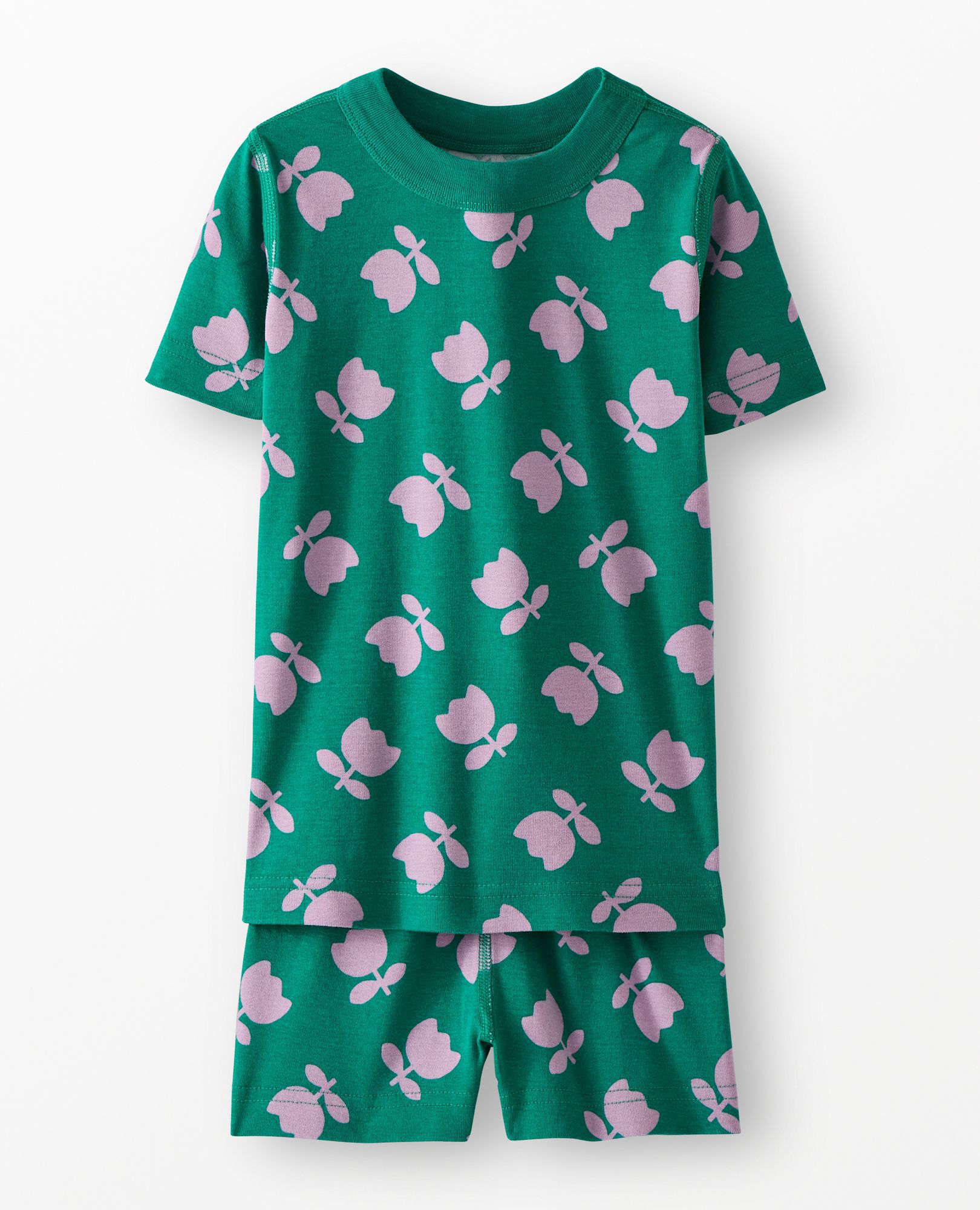 HannaJams™ Pajama Set in Tossed Tulips on Green - main