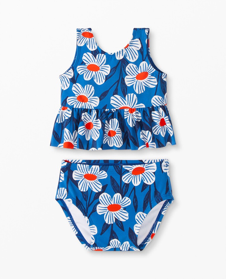 Baby Peplum Top Two Piece Set in Blue Daisy - main