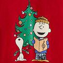 Adult Peanuts Holiday French Terry Sweatshirt in A Charlie Brown Christmas on Red - swatch