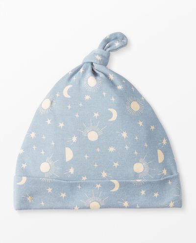 Baby Layette Top Knot Beanie in Moonlight on North Air - main