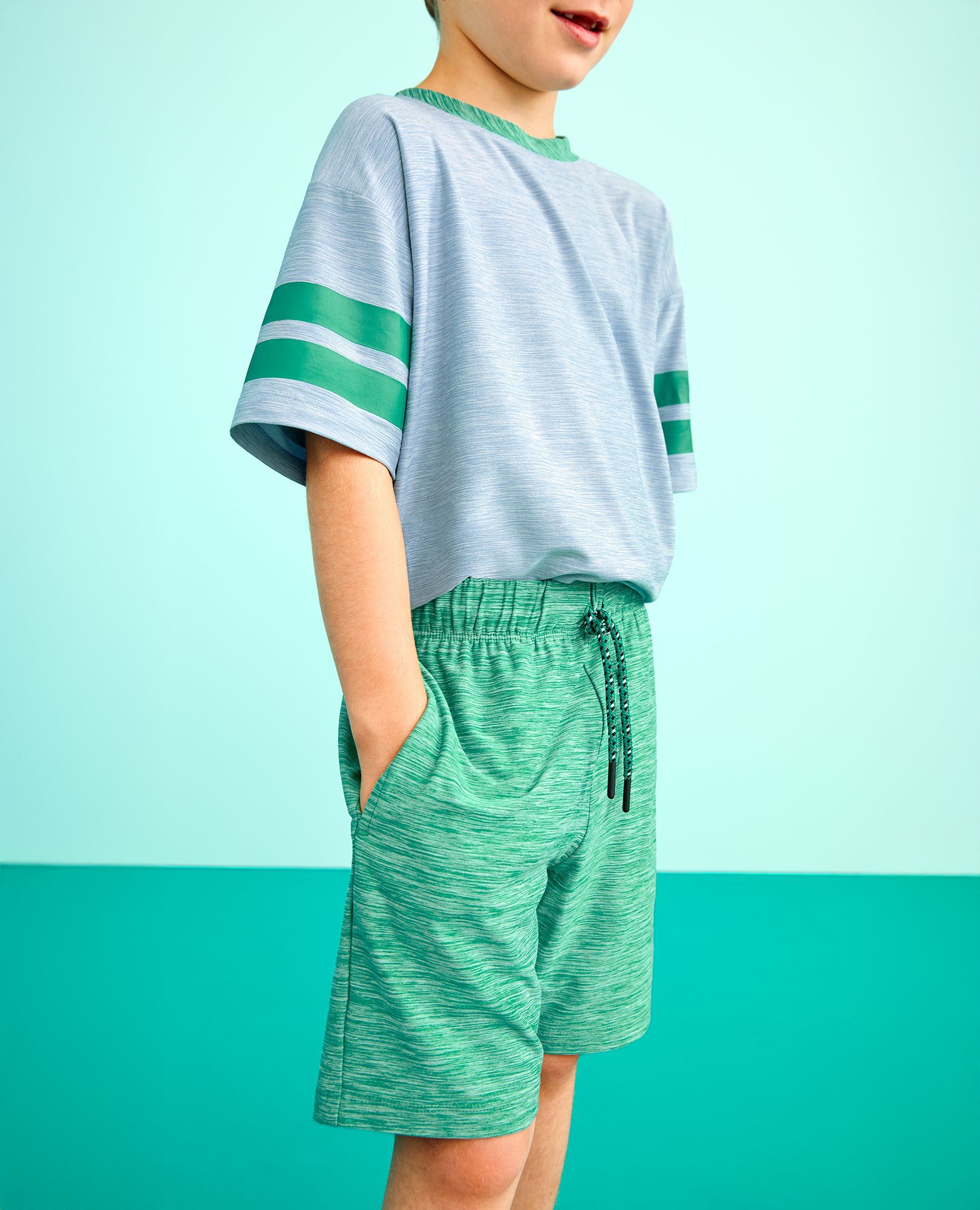 Active UV T-Shirt & Shorts Set in Forever Blue/Green - main