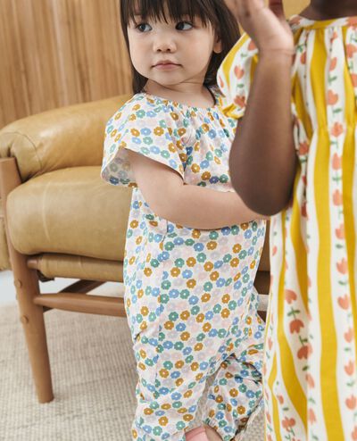 Baby Flutter Sleeve Romper in Tiny Blossoms - main