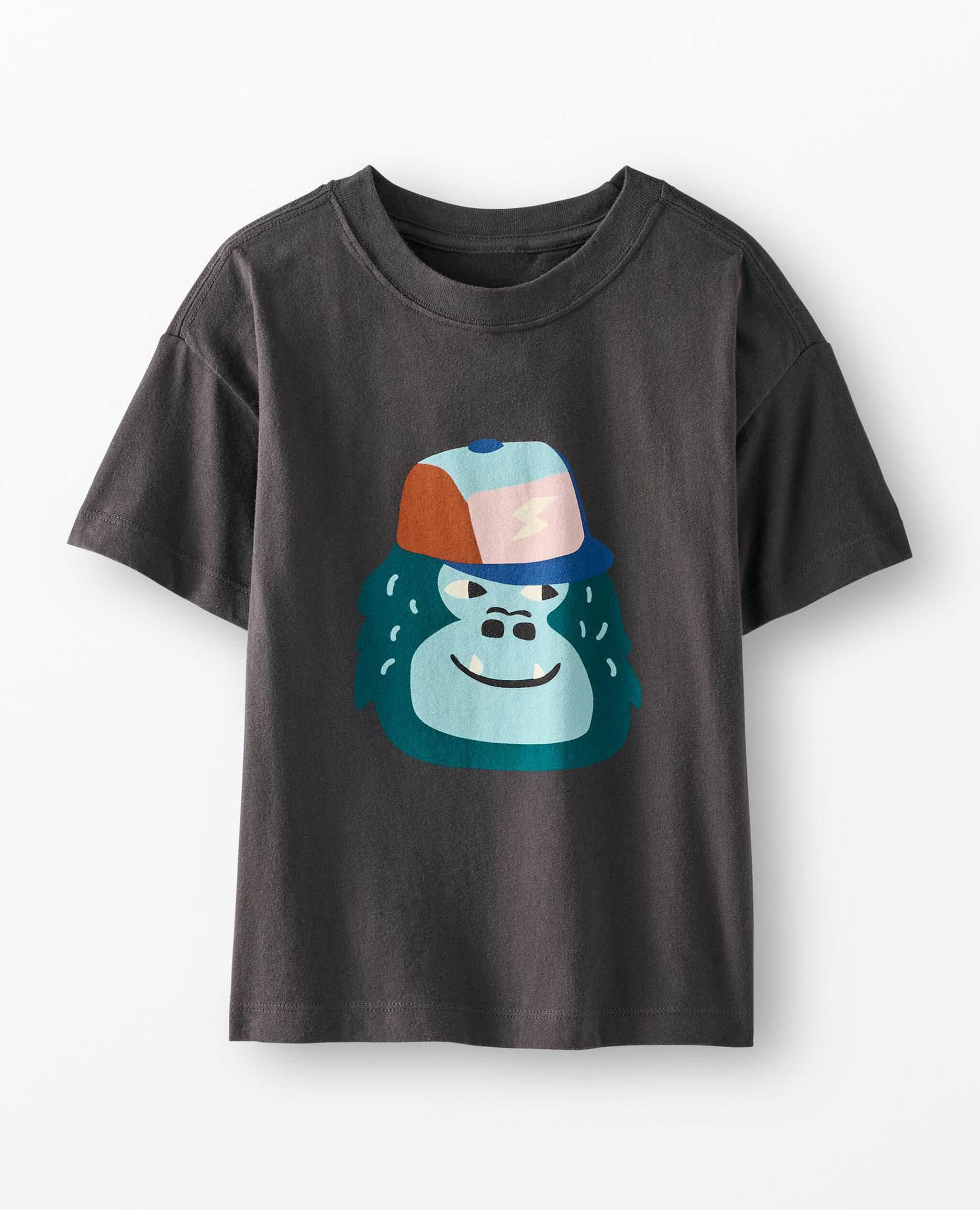 Relaxed Fit Graphic T-Shirt in Funky Monkey on Soft Black - main