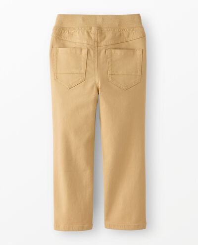 Slim Fit Twill Pull-On Pants in Taupe - main
