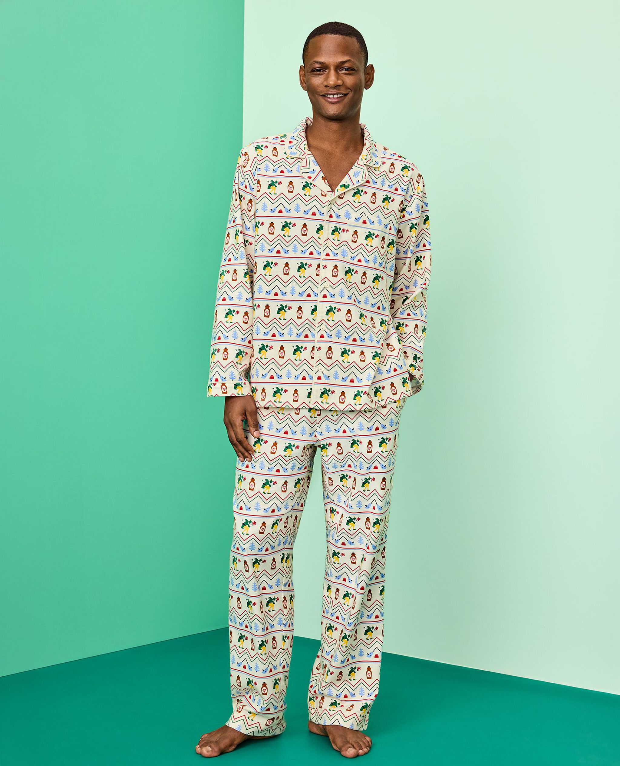 Adult Elf™ Flannel Pajama Pants in Elf Fairisle - main