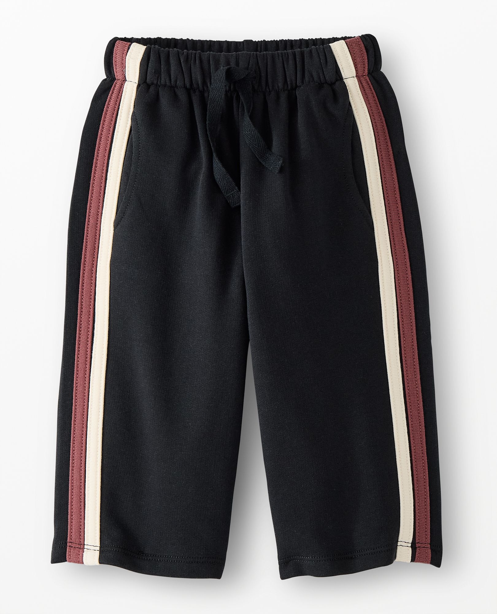 Oversized French Terry Side Stripe Sweatpants in Black - main