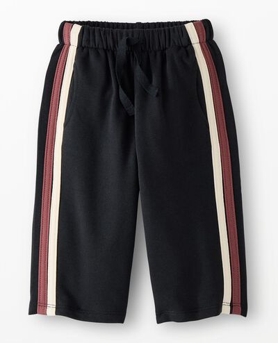 Oversized French Terry Side Stripe Sweatpants in Black - main