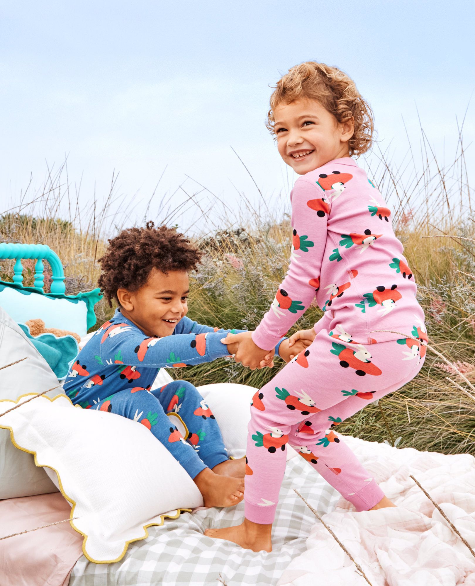 Easter HannaJams™ Pajama Set in Carrot Cars on Pink - main