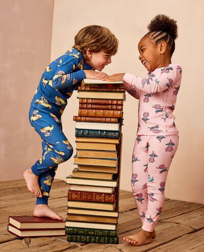 Elephant & Piggie HannaJams™ Pajama Set in Hidden Pigeon Cars Blue - main