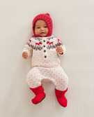 Baby Holiday Romper In Combed Cotton in Dear Deer - main