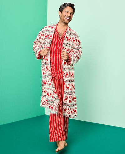 Adult Holiday Flannel Robe in Dear Deer - main