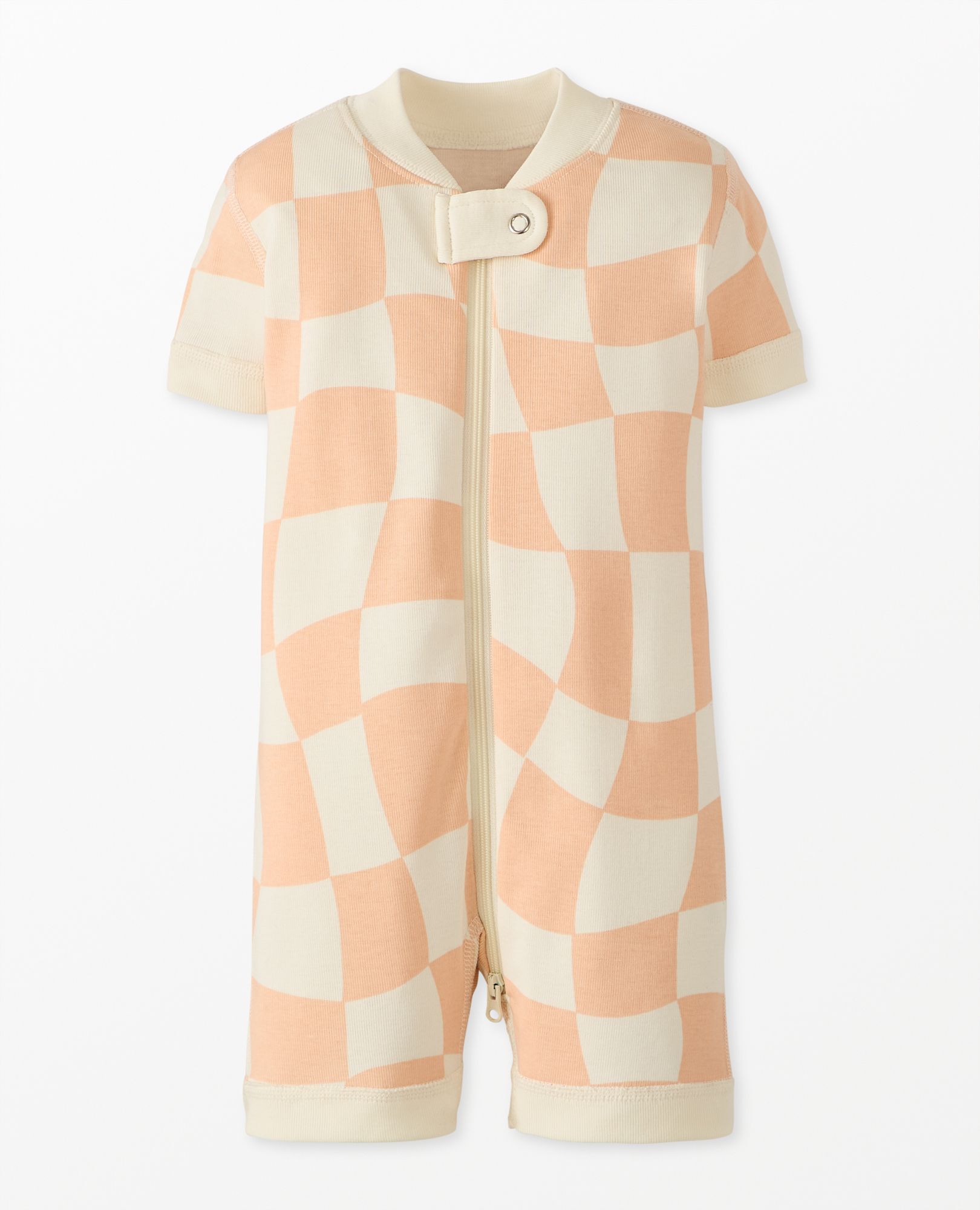 HannaJams™ Sleeper in Pink Wavy Check - main