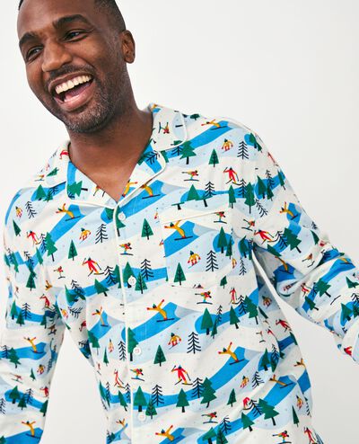 Adult Holiday Flannel Pajama Top in Ski Slope - main