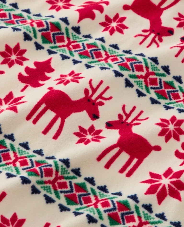 Kids Holiday Fleece Hooded Jumpsuit in Dear Deer - main
