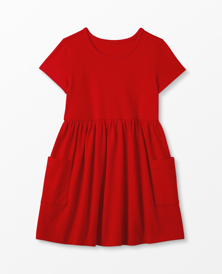 Bright Basics Pocket Dress in Tangy Red - main