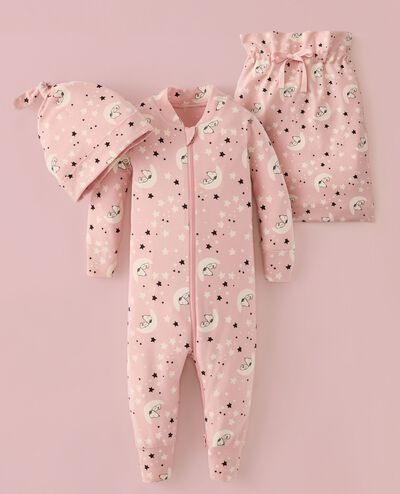 2-Piece Baby Peanuts Gift Set in HannaSoft™ ($64 value) in Snoopy Layette Pink - main