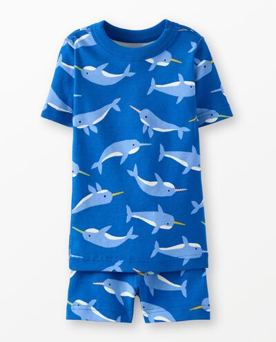 HannaJams™ Pajama Set in Magical Narwhal on Plunge Blue - main
