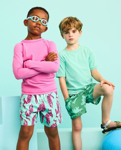 Swim Trunks in Tiger on Green - main