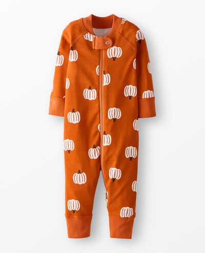 Halloween HannaJams™ Sleeper in Pumpkins on Orange - main