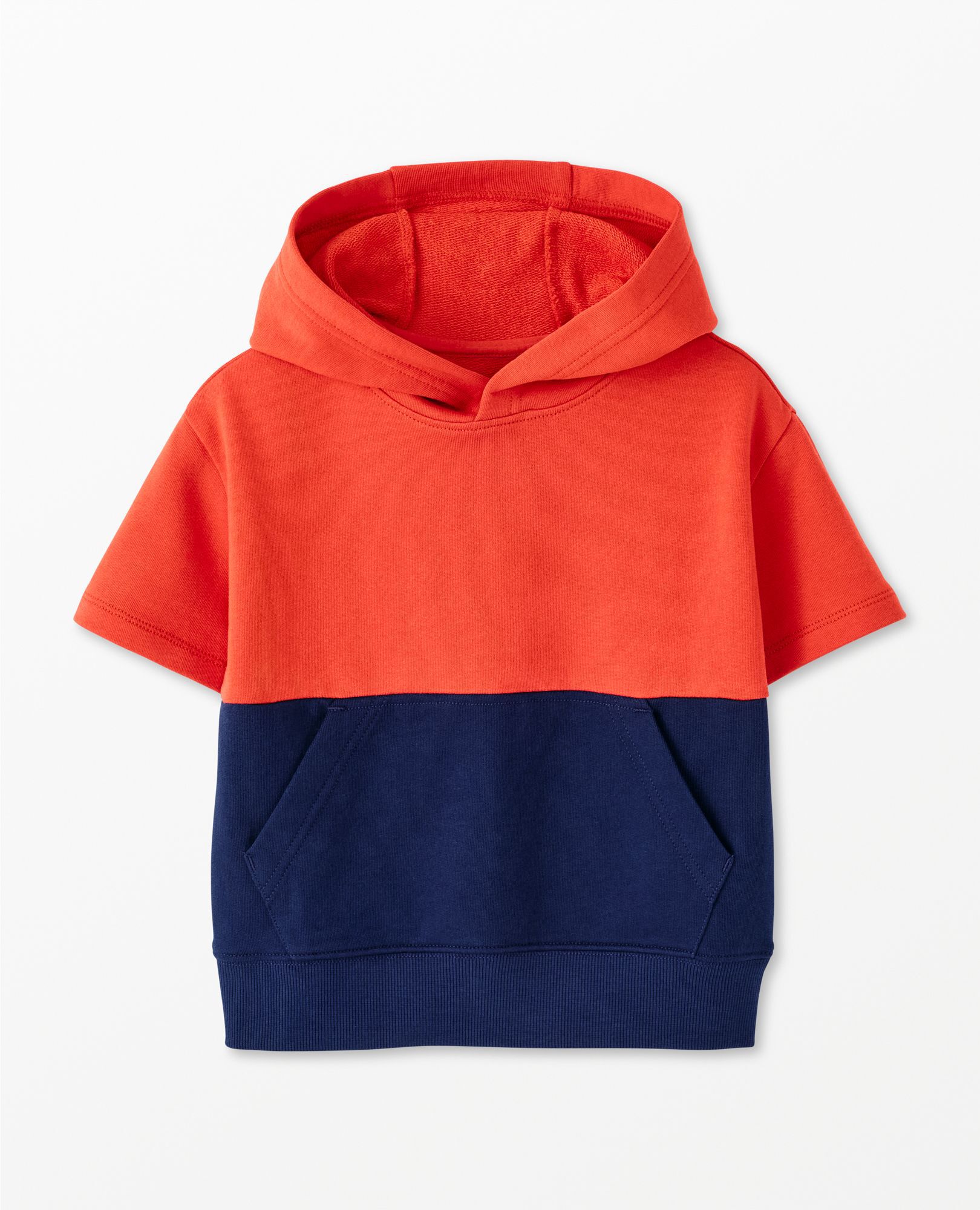 Colorblock French Terry Short Sleeve Hoodie