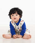 Baby Overall & Tee Set In Cotton Jersey in Little Deer On Navy Blue - main