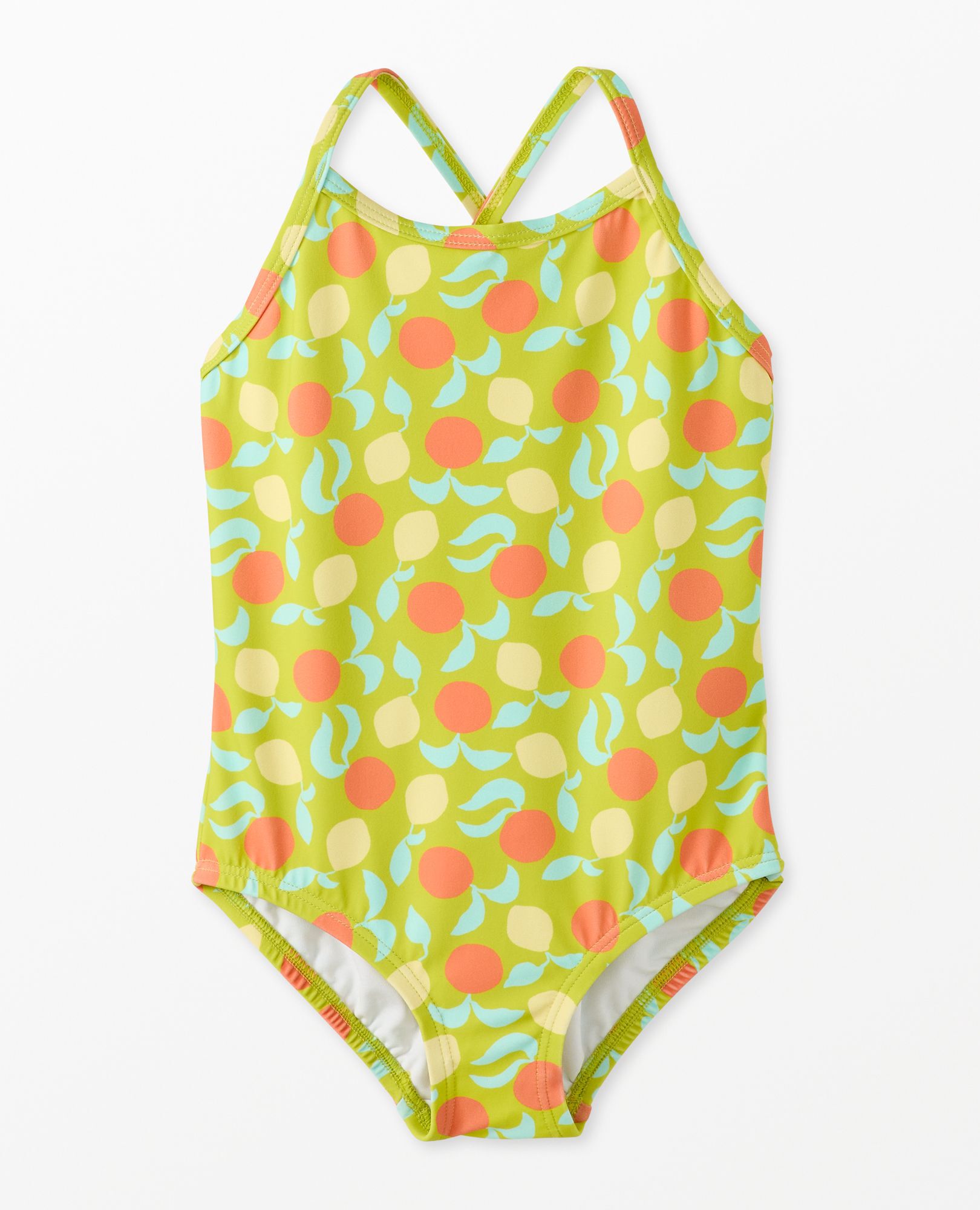One-Piece Swimsuit in Citrus Sunshine on Oasis Green - main