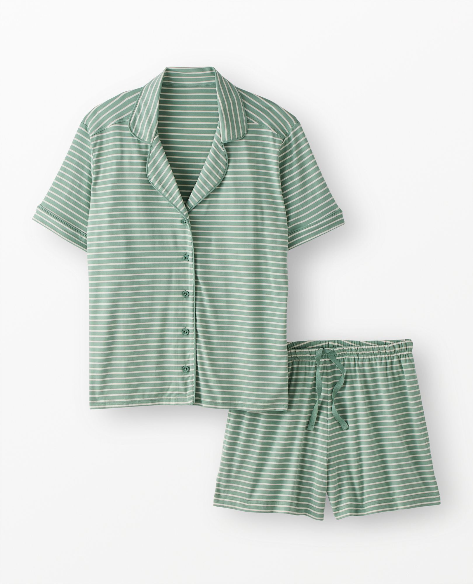 Women's Short Sleeve HannaSoft™ Pajama Set in Jade/Ecru - main