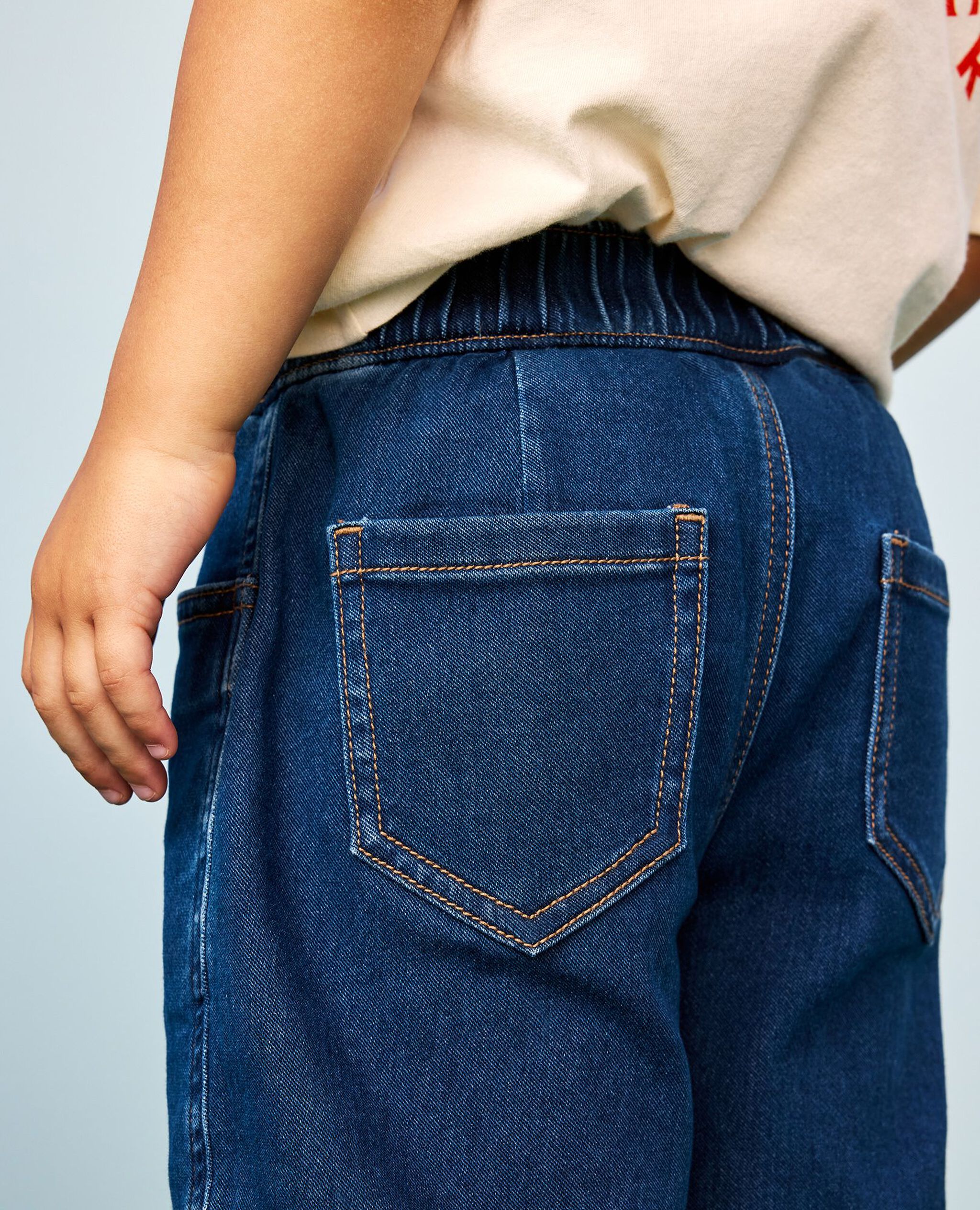 Supersoft Denim Barrel Pants in Medium Denim Wash - main
