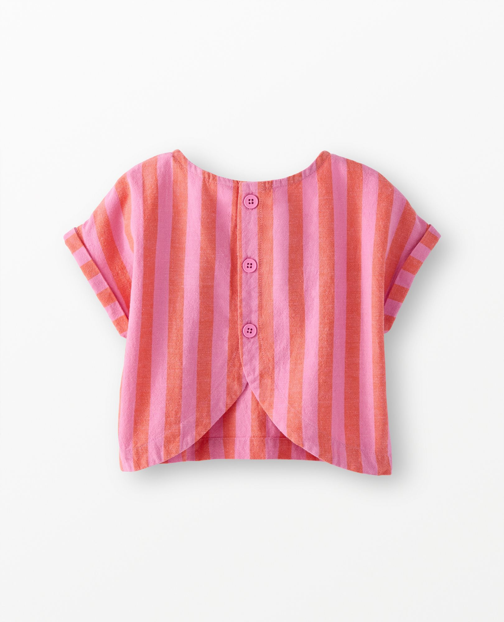 Dolman Sleeve Linen Crossback Top in Echinacea/Sun Fire - main