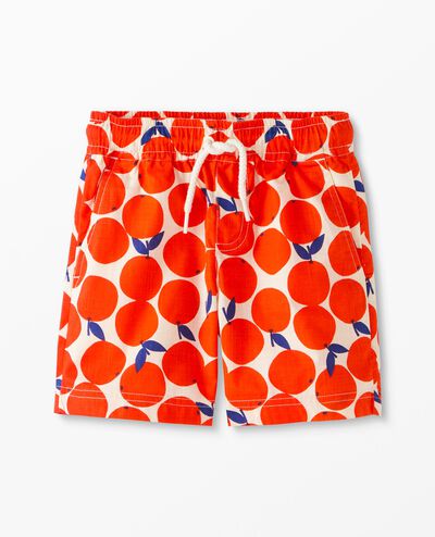 Poplin Striped Shorts in Tangerine Dream - main