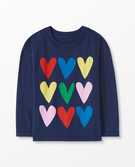 Valentines Graphic Long Sleeve Tee in Navy Blue - main
