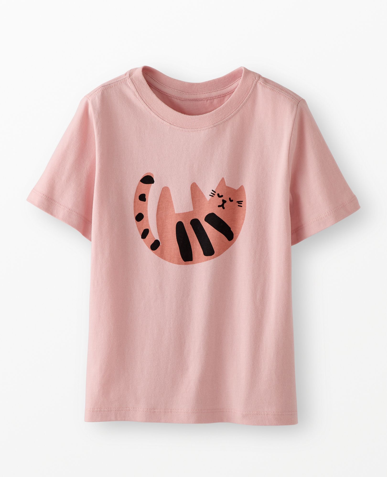 Relaxed Fit Graphic T-Shirt in Playful Cats on Pink - main