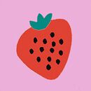 French Terry Sweatshirt in Strawberry Sweetness on Echinacea - swatch