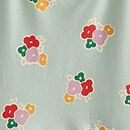 Long Sleeve Skater Dress with Pockets in Flower Bunch on Seafoam - swatch