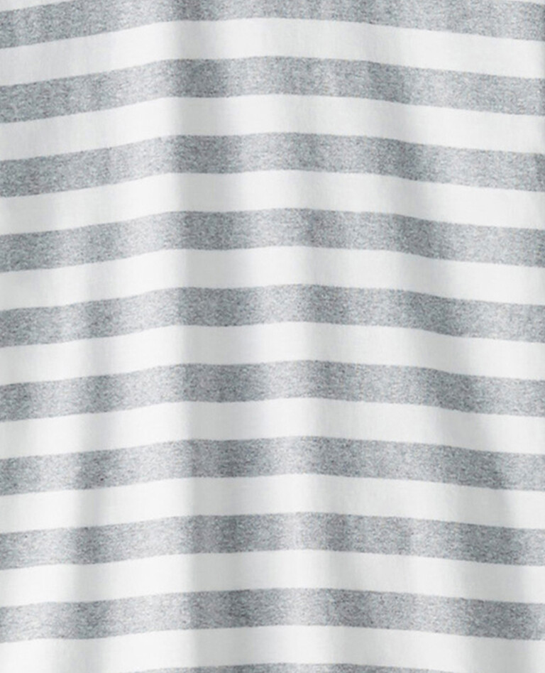 Adult Striped Short John Pajama Set in Heather Grey/Hanna White - main