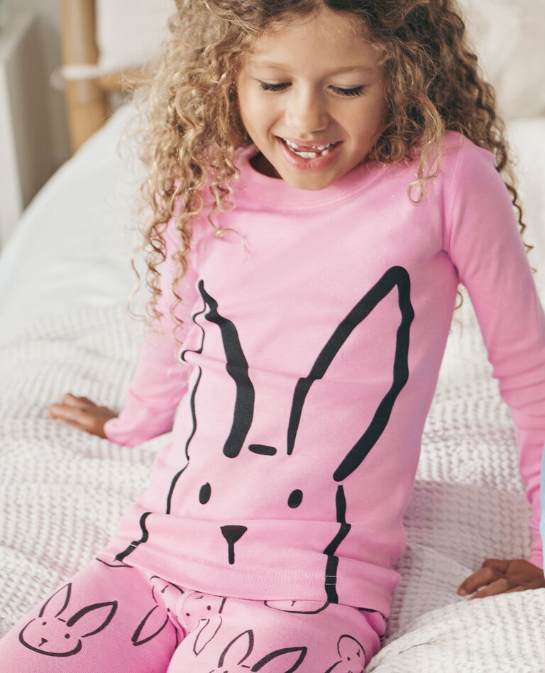Womens Matching Family Short Sleeve Easter Bunny Cotton Pajamas
