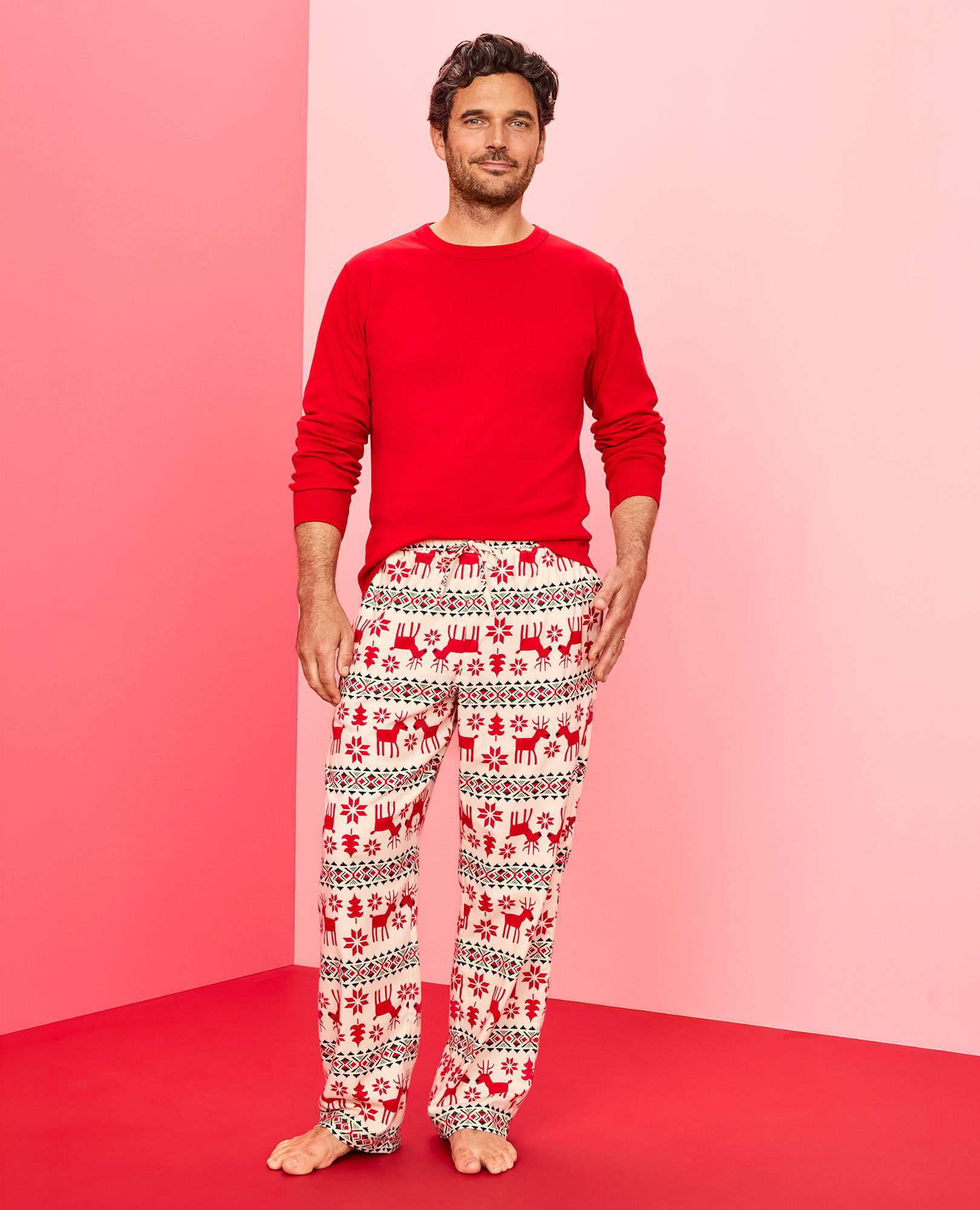 Adult HannaJams™ Pajama Top in Ribbon Red - main