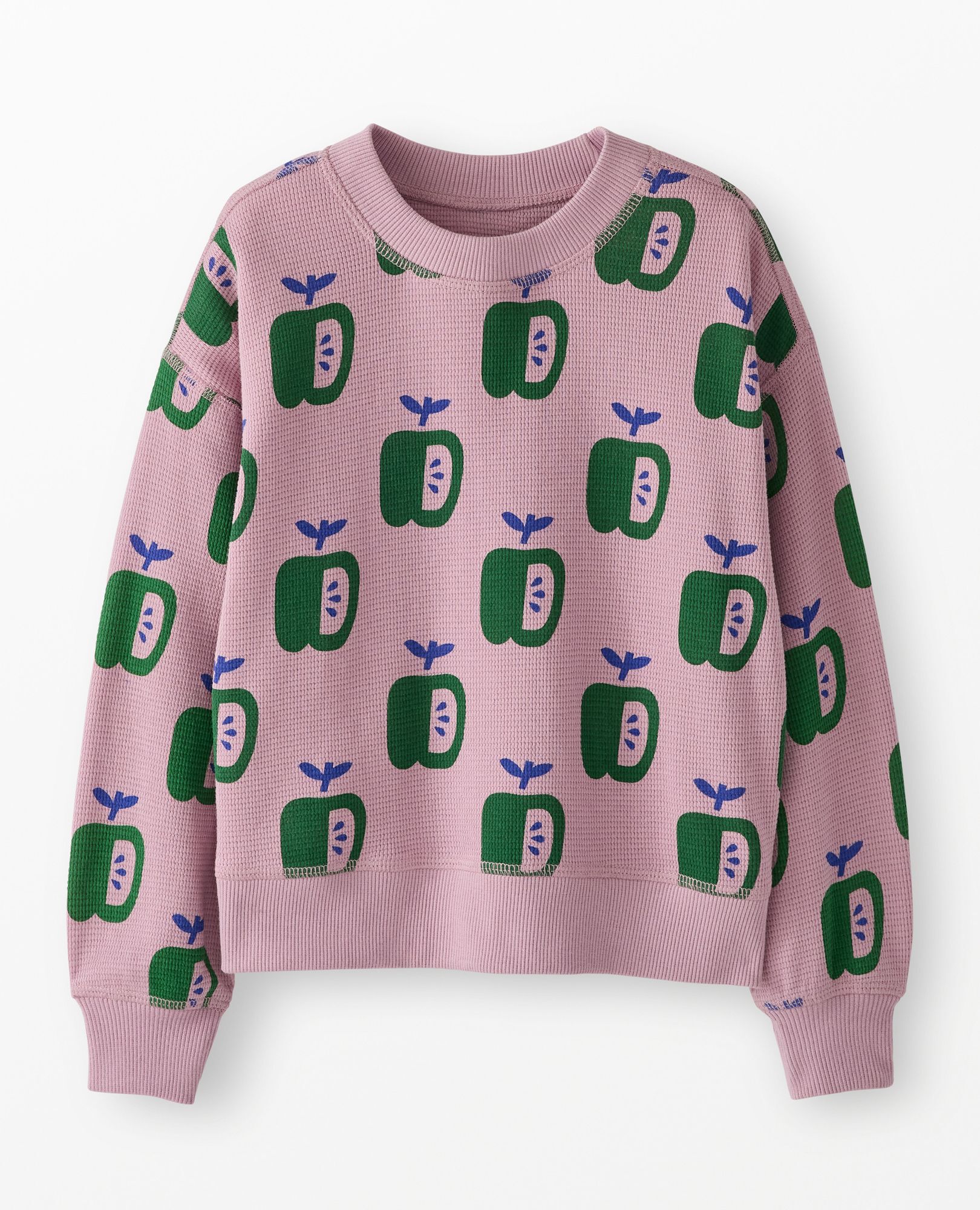 Waffle Crewneck in Apples on Cosmic Purple - main