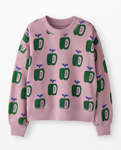 Waffle Crewneck in Apples on Cosmic Purple - main