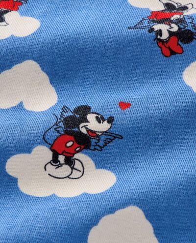 Adult Disney Mickey Mouse Long John Pajama Set in Mickey Minnie Cupid Blue - main