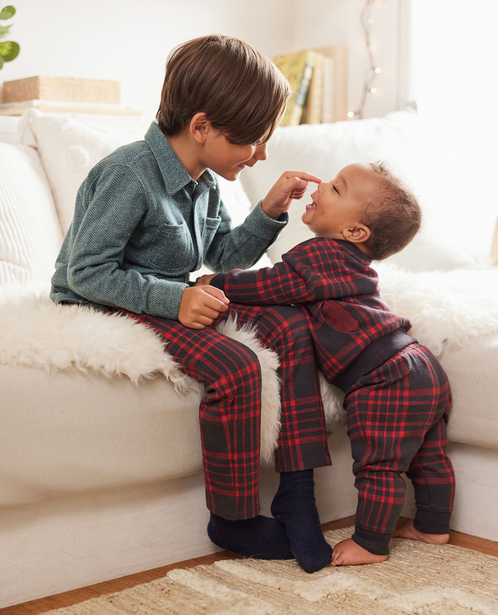 Newborn plaid pajamas cheap