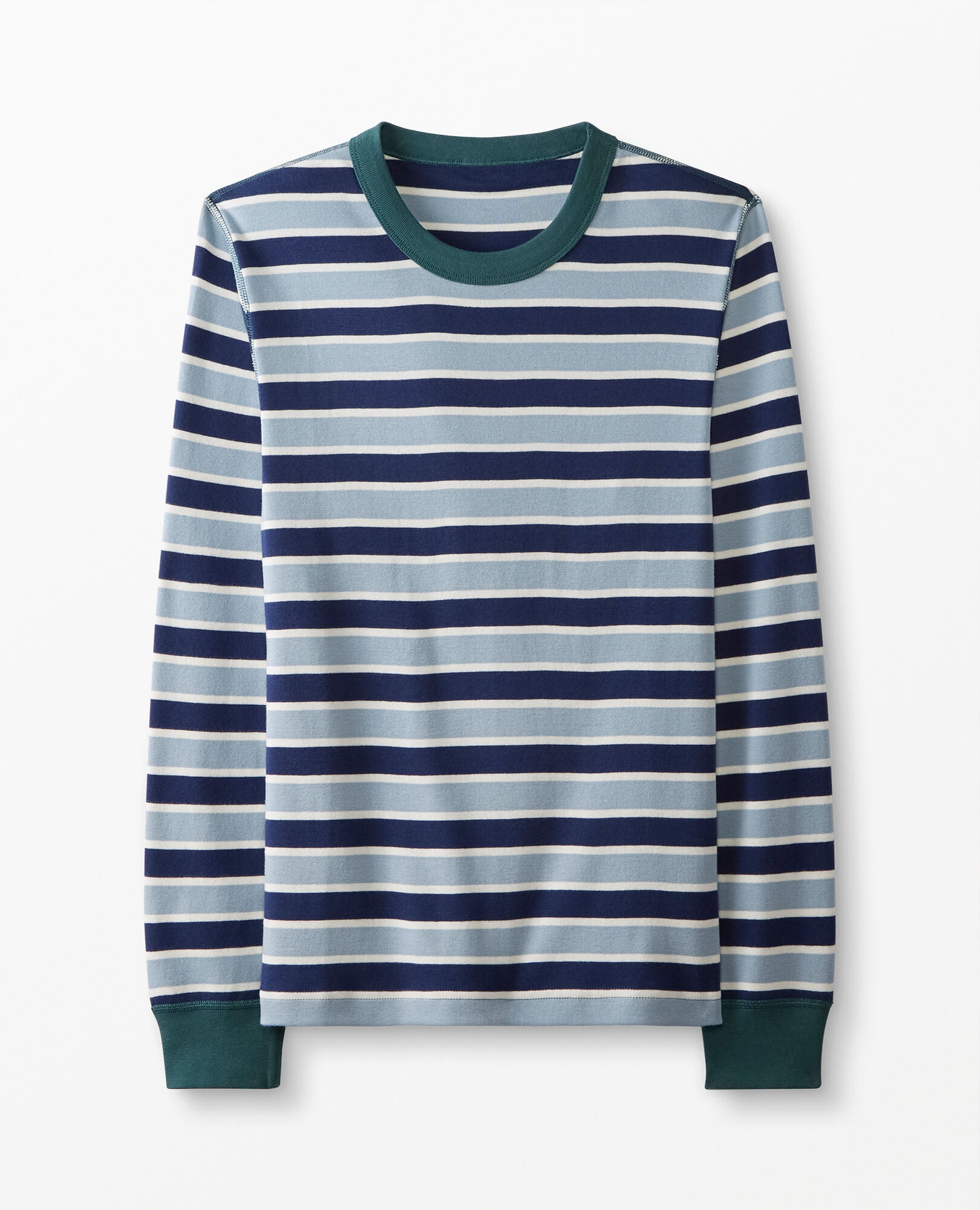 Adult Unisex Stripe Long John Top In Organic Cotton
