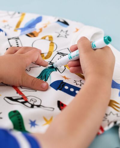 Crayola® Color Your Dreams HannaJams™ Pajama Set in Color-In Vehicles - main