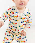 Baby Zip Footed Sleeper In Organic Cotton in Colorful Caterpillars - main