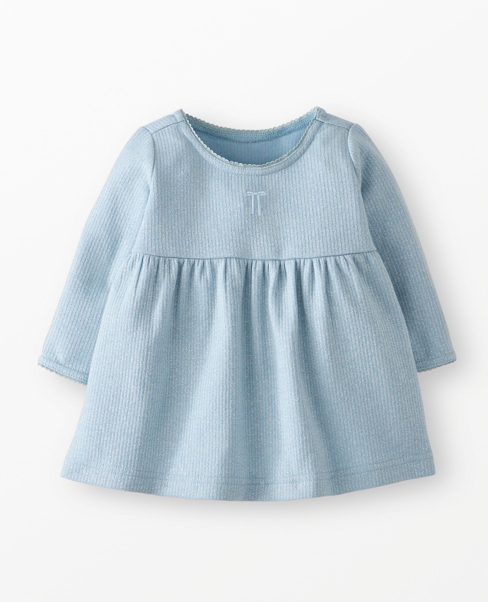 Baby Long Sleeve Sparkle Dress in Robin's Egg Blue - main